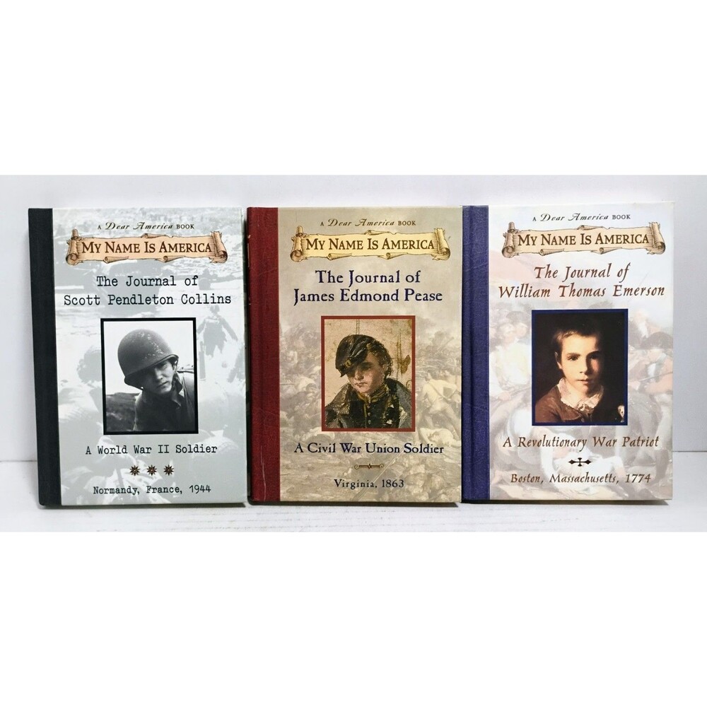 SCHOLASTIC MY NAME IS AMERICA HARDCOVER HISTORICAL WAR JOURNAL BOOK LOT OF 3